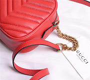 Gucci Marmont small matelassé shoulder Red bag - 4