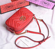 Gucci Marmont small matelassé shoulder Red bag - 5