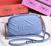 Gucci Marmont small matelassé shoulder Blue bag - 3