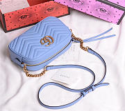 Gucci Marmont small matelassé shoulder Blue bag - 5