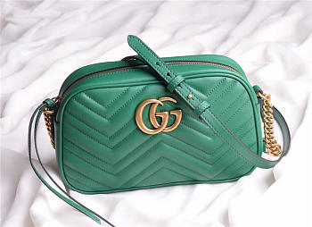 Gucci Marmont small matelassé shoulder Green bag