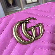 Gucci Marmont small matelassé shoulder Rose Red bag - 3