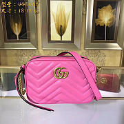 Gucci Marmont matelassé mini bag in Rose Red - 1