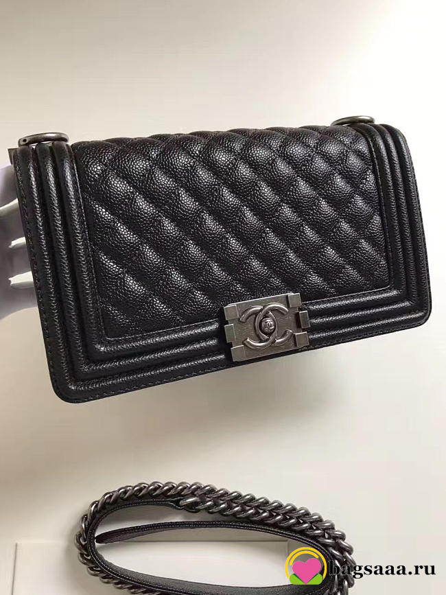 Chanel Leboy bag cowskin in Black with silver hardware - 1