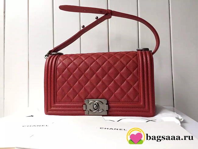 Chanel Leboy bag cowskin in Red with silver hardware - 1