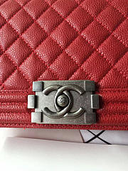 Chanel Leboy bag cowskin in Red with silver hardware - 4