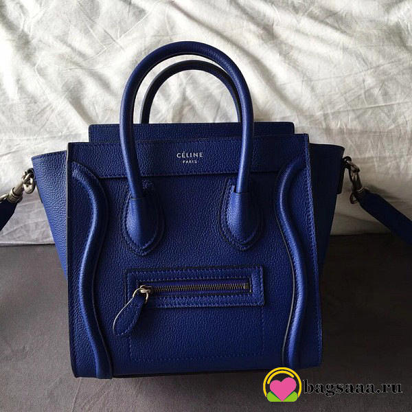 Celine Micro Luggage Calfskin Handbag in Dark Blue - 1