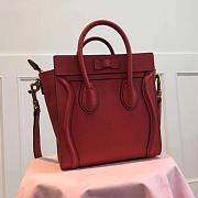 Celine Micro Luggage Calfskin Handbag in Red - 2