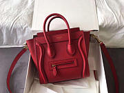 Celine Micro Luggage Calfskin Handbag in Red - 3