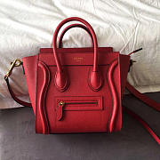 Celine Micro Luggage Calfskin Handbag in Red - 5