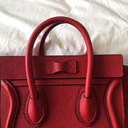 Celine Micro Luggage Calfskin Handbag in Red - 6