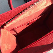 Celine Micro Luggage Calfskin Handbag in Wine Red - 4