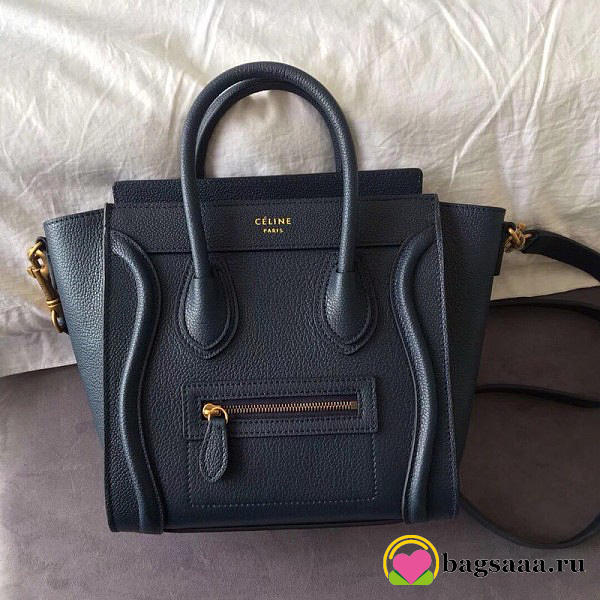 Celine Micro Luggage Calfskin Handbag in Blue - 1