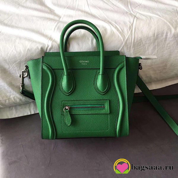 Celine Micro Luggage Calfskin Handbag in Green - 1