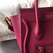Celine Micro Luggage Calfskin Handbag in Rose Red - 2