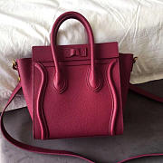 Celine Micro Luggage Calfskin Handbag in Rose Red - 5