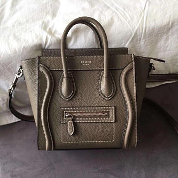 Celine Micro Luggage Calfskin Handbag in Brown