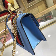 Gucci Sylvie leather mini chain bag in Light Blue 431666 - 4