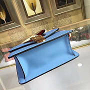 Gucci Sylvie leather mini chain bag in Light Blue 431666 - 5