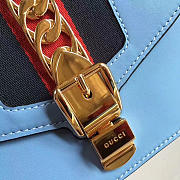 Gucci Sylvie leather mini chain bag in Light Blue 431666 - 6