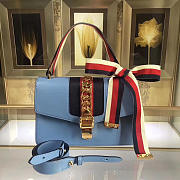 Gucci Sylvie shoulder bag in Light Blue leather 421882 - 1