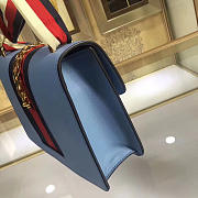 Gucci Sylvie shoulder bag in Light Blue leather 421882 - 2