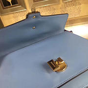 Gucci Sylvie shoulder bag in Light Blue leather 421882 - 4