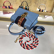 Gucci Sylvie leather mini bag in Light Blue 470270 - 3