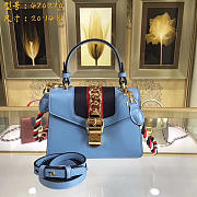 Gucci Sylvie leather mini bag in Light Blue 470270 - 2