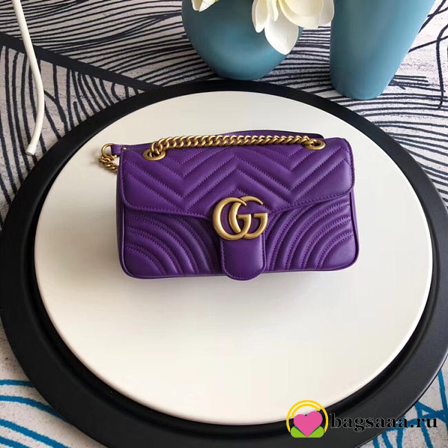 Gucci Marmont matelassé shoulder bag in Purple 443497 - 1