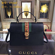 Gucci Sylvie medium top handle bag in Black leather 431665 - 1