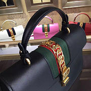 Gucci Sylvie medium top handle bag in Black leather 431665 - 4