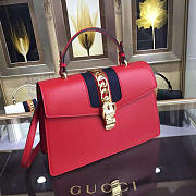 Gucci Sylvie medium top handle bag in Red leather 431665 - 2