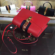 Gucci Sylvie medium top handle bag in Red leather 431665 - 3