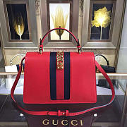 Gucci Sylvie medium top handle bag in Red leather 431665 - 4