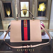Gucci Sylvie medium top handle bag in Pink leather 431665 - 6