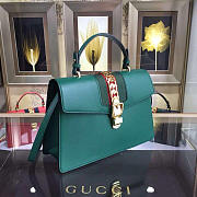 Gucci Sylvie medium top handle bag in Green leather 431665 - 6