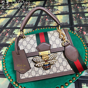 Gucci Queen Margaret small top handle bag in Brown 476541