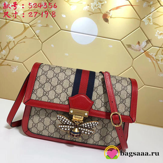 Gucci Queen Margaret Supreme medium shoulder bag in Red 524356 - 1
