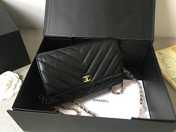 Chanel Flap Bag Calfskin Leather Black with Gold Hardware