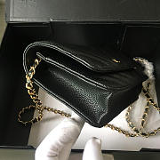 Chanel Flap Bag Calfskin Leather Black with Gold Hardware - 5