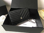 Chanel Flap Bag Calfskin Leather Black with Silver Hardware - 1