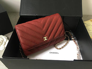 Chanel Flap Bag Calfskin Leather Red with Gold Hardware
