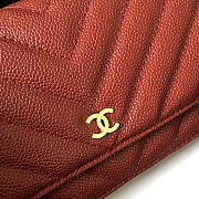 Chanel Flap Bag Calfskin Leather Red with Gold Hardware - 3
