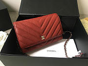 Chanel Flap Bag Calfskin Leather Red with Silver Hardware - 1