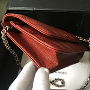 Chanel Flap Bag Calfskin Leather Red with Silver Hardware - 6
