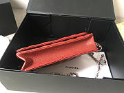 Chanel Flap Bag Calfskin Leather Red with Silver Hardware - 5
