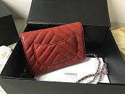 Chanel Flap Bag Calfskin Leather Red with Silver Hardware - 2