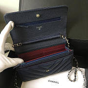 Chanel Flap Bag Calfskin Leather Blue with Silver Hardware - 6
