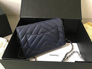 Chanel Flap Bag Calfskin Leather Blue with Silver Hardware - 5